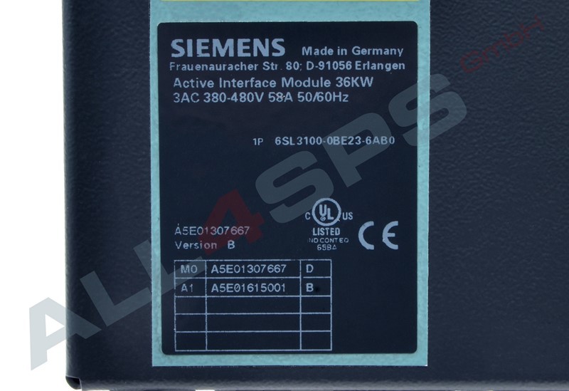 SINAMICS S120 ACTIVE INTERFACE MODULE, 36KW, 6SL31000BE236AB0