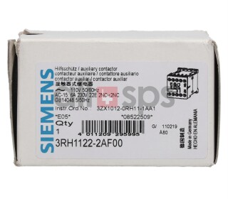 SIEMENS CONTACTOR RELAY, 3RH1122-2AF00