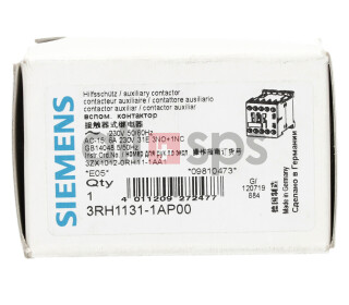 SIEMENS CONTACTOR RELAY, 3RH1131-1AP00
