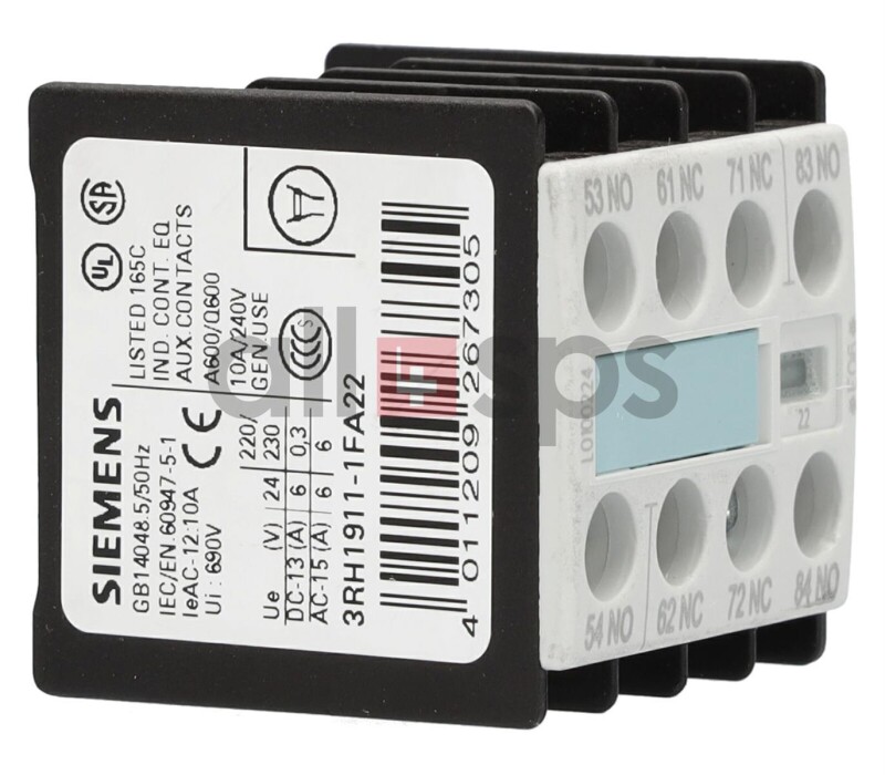 Siemens 3RH1911-1GA22 *E04* Auxiliary Contact Blocks Used With Warranty Lot of 5 