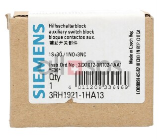 SIEMENS AUXILIARY SWITCH BLOCK, 3RH1921-1HA13