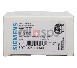 SIEMENS LEISTUNGSSCHUETZ, 3RT1026-1BB40