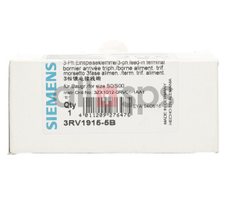 SIEMENS 3-PHASE LINE-SIDE TERMINAL, 3RV1915-5B