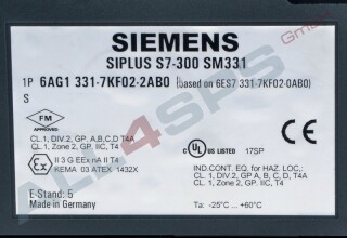 SIEMENS SIPLUS S7-300 SM331 20POL -25 +70 GRD C, 6AG1331-7KF02-2AB0
