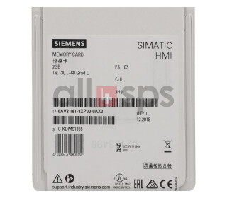 SIMATIC HMI SPEICHERKARTE 2 GB SECURE DIGITAL CARD, 6AV2181-8XP00-0AX0
