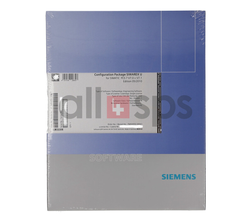 SIEMENS PROJEKTIERUNGSPAKET SIWAREX U - PCS 7 V7.0 - 7MH4950-3AK61