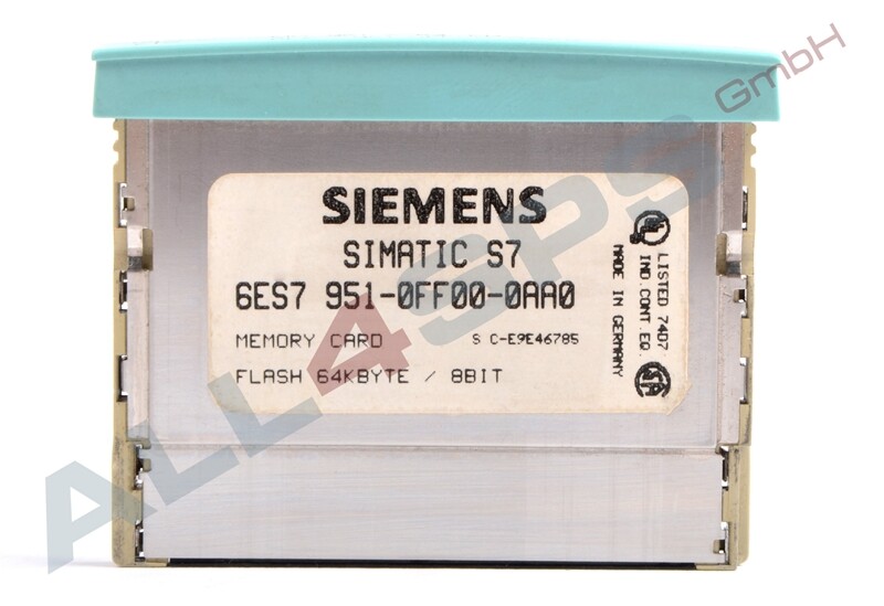 SIMATIC S7, MEMORY CARD MC 951, KURZE BAUFORM, FLASH-EPROM, 64 KBYTE ( 8 BIT), 6ES7951-0FF00-0AA0