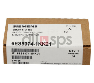 SIMATIC S5, MEMORY CARD SHORT DESIGN 5V ONLY FLASH-EPROM, 6ES5374-1KK21