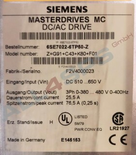 SIMOVERT MASTERDRIVES MOTION CONTROL, 6SE7022-6TP50-Z