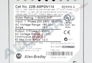 ALLEN BRADLEY POWERFLEX 40 INVERTER 1.5KW, 20B-A8P0N114
