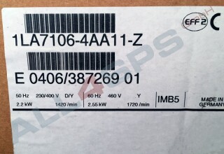 SIEMENS LOW-VOLTG. SQUIRREL-CAGE MOTOR, 2.2KW,...