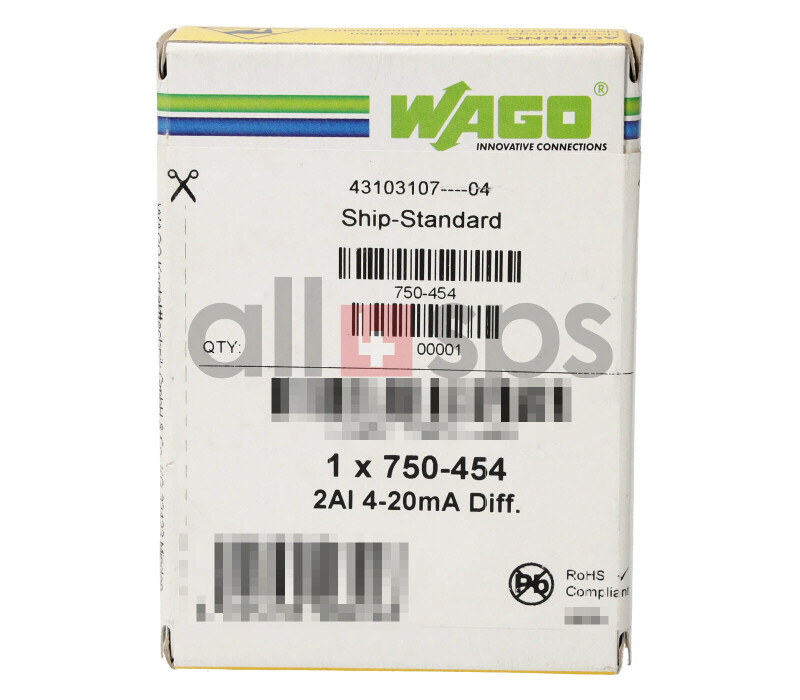 WAGO ANALOG INPUT MODULE, 750-454