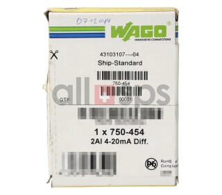WAGO ANALOG INPUT MODULE, 750-454