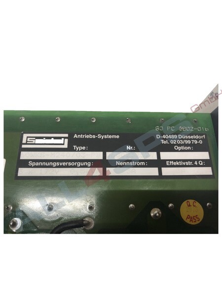 KOLLMORGEN SEIDEL ANALOGER SERVOVERSTRKER, 60KWS, 60WKS-M240/03-PB