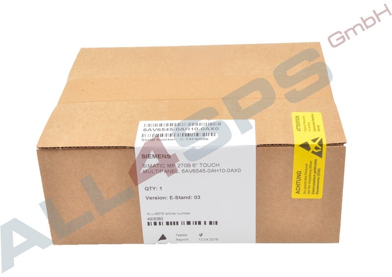 SIMATIC MP 270B 6 TOUCH MULTIPANEL, 6AV6545-0AH10-0AX0