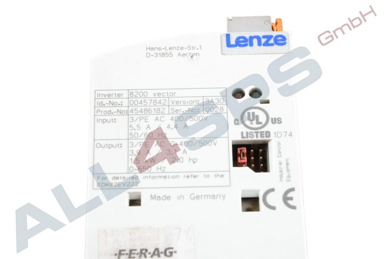 LENZE 8200 VECTOR FREQUENZUMRICHTER, E82EV152-4C