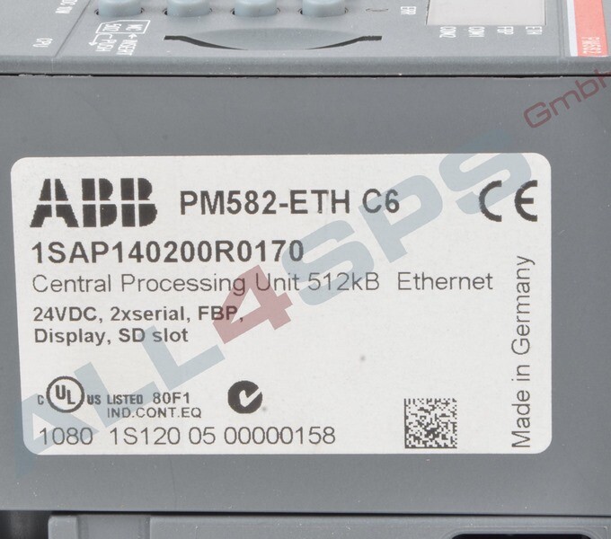 ABB AC500, LOGIC CONTROLLER, PM582-ETH, 1SAP140200R0170