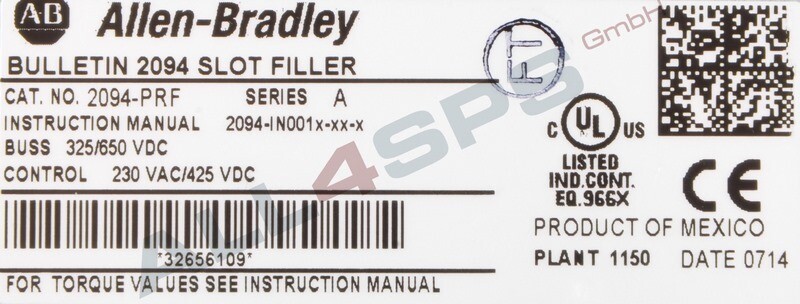 ALLEN BRADLEY SLOT FILLER MODULE, 2094-PRF