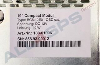 BECK COMPACT MODUL 19" PANEL, BCM19E01