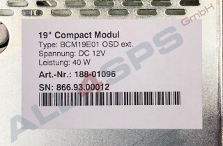 BECK COMPACT MODUL 19" PANEL, BCM19E01 USED (US)