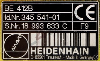 HEIDENHAIN MONITOR TNC 345 541-01, BE412B