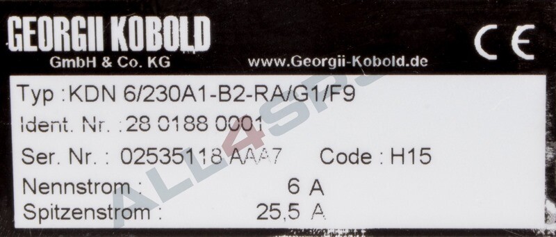 GREGORII KOBOLD DIGITALER SERVOVERSTRKER, KDN6/230A1-B2-RA/G1/F9