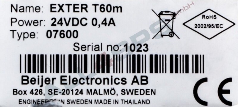 BEIJER TOUCH PANEL, EXTER T60M, 07600