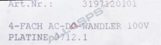 KUHSE, 4-FACH AC-DC-WANDLER 100V, 9712.1-1, 3197120101