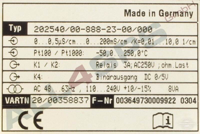 JUMO MESSUMFORMER LEITFHIGKEIT, 202540/00-888-23-00/000