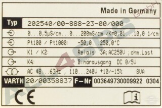 JUMO MESSUMFORMER LEITFHIGKEIT, 202540/00-888-23-00/000