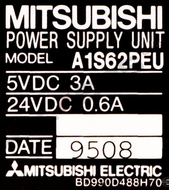 MITSUBISHI MELSEC POWER SUPPLY UNIT, A1S62PEU
