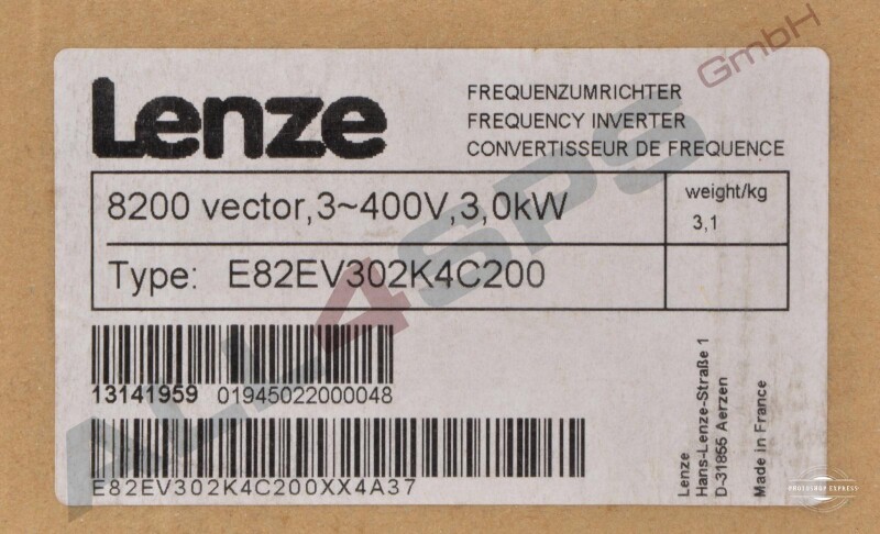 LENZE 8200 VECTOR FREQUENZUMRICHTER, E82EV302K4C200