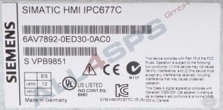 SIMATIC PC IPC677C, CORE I3-330E, 6AV7892-0ED30-0AC0