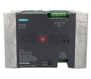 SITOP POWER 40, BASIC LINE STABILIZED POWER SUPPLY, 6EP1437-1SL11