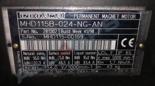 BOSCH INDRAMAT PERMANENTMAGNET SERVOMOTOR, MHD115B-024-NG-AN