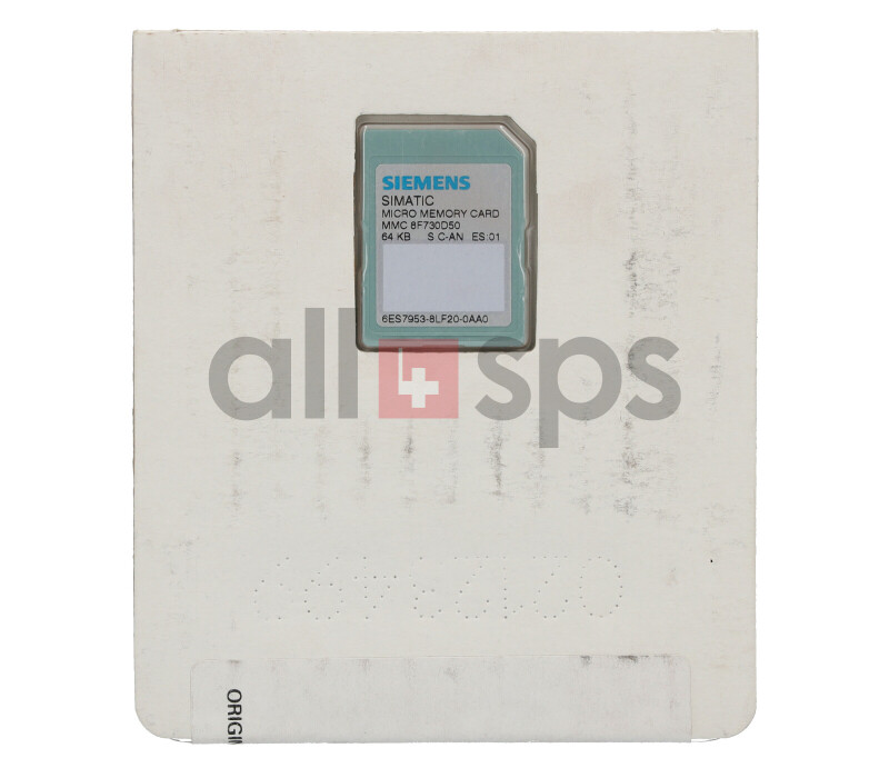 SIMATIC S7, MICRO MEMORY CARD
, 6ES7953-8LF20-0AA0