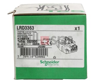 SCHNEIDER ELECTRIC THERMAL OVERLOAD RELAY, LRD3363 NEW (NO)