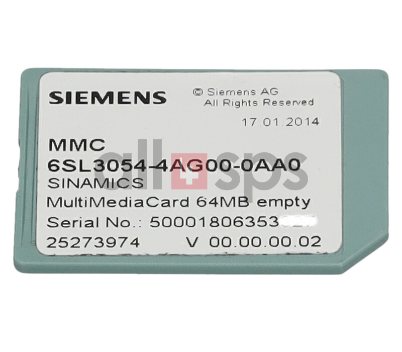 SINAMICS MULTIMEDIA-CARD 64MB LEER, 6SL3054-4AG00-0AA0