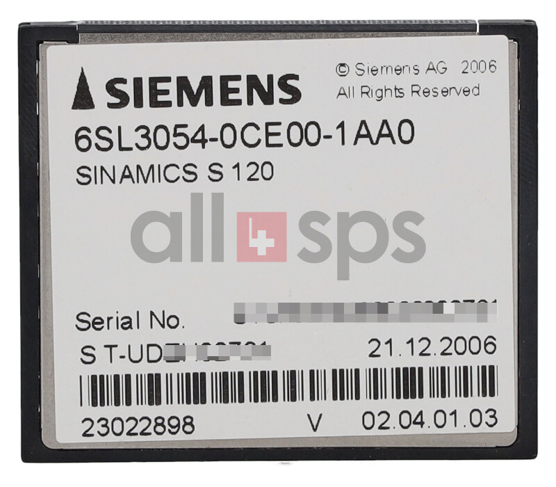 SINAMICS S120 COMPACTFLASH CARD - 6SL3054-0CE00-1AA0