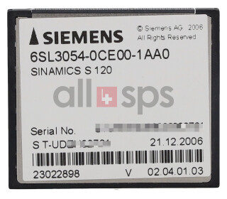 SINAMICS S120 COMPACTFLASH CARD - 6SL3054-0CE00-1AA0 GEBRAUCHT (US)