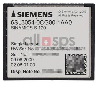 SINAMICS S120 COMPACTFLASH CARD - 6SL3054-0CG00-1AA0 USED (US)