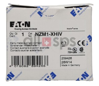 EATON AUXILIARY CONTACT, 259426, NZM1-XHIV NEW (NO)