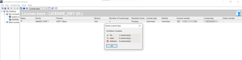 SIMATIC LICENCE ONLY STEP 7 BASIC V14 SP1 FLOATING LICENSE; ENGINEERING, 6ES7822-0AA04-0YA5