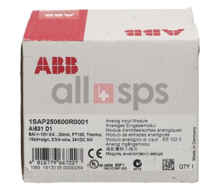 ABB ANALOGES EINGABEMODUL AI531, 1SAP250600R0001 ORIGINALVERPACKT (NS)