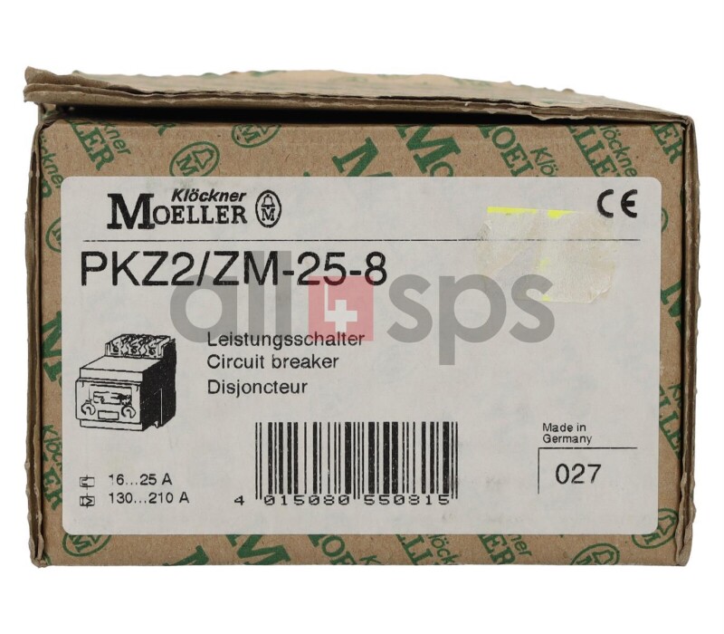 MOELLER CIRCUIT BREAKER, PKZ2/ZM-25-8