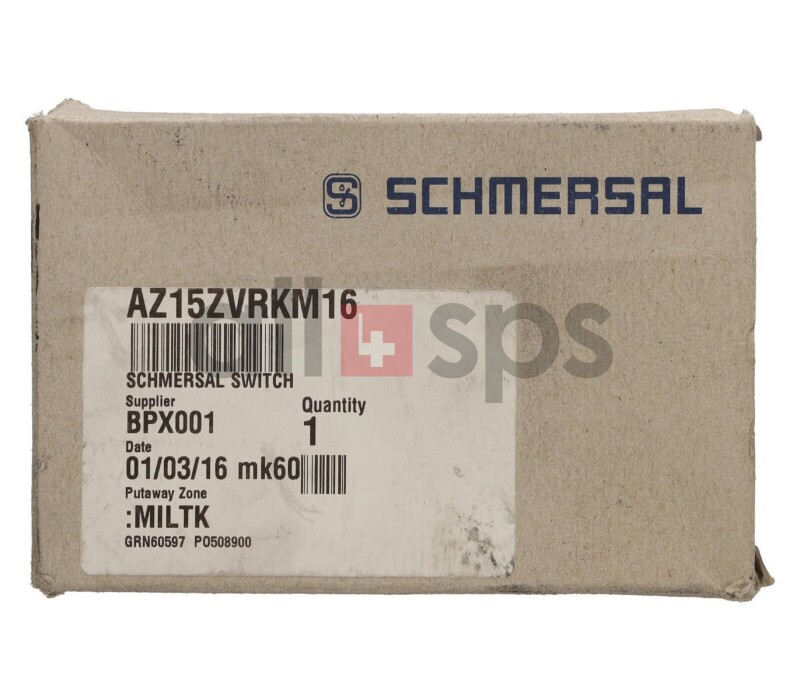 SCHMERSAL SAFETY SWITCH, 101153619, AZ 15 VRK-M16