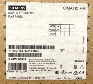 SIMATIC IFP1900 PRO 19 FLAT PANEL - 6AV7863-3MA16-1NA0