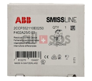ABB SMISSLINE RESIDUAL CURRENT DEVICE A25 - F402A25/0.03
