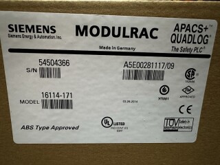 SIEMENS APACS+ MODULRACK, A5E00281117/09 - 16114-171