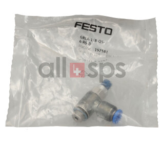 FESTO THROTTLE CHECK VALVE, 197581 - GRLA-1/8-QS-6-RS-D